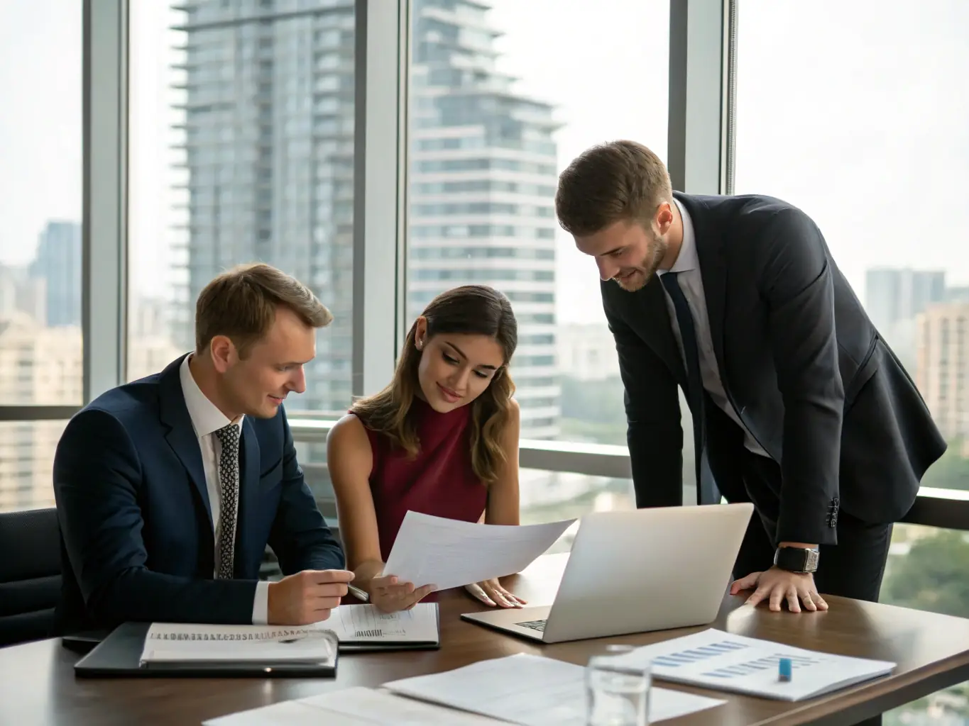 An image depicting a field team collaborating with a client, showcasing the partnership aspect of The Crown Bridge's services.